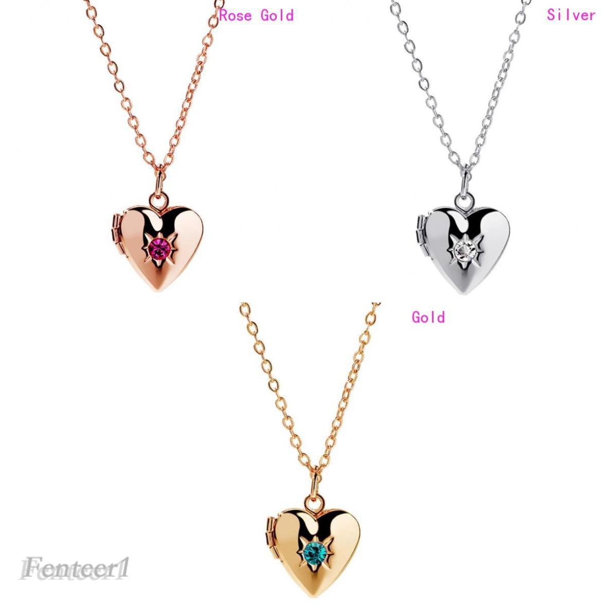 [FENTEER1] Fashion Heart Photo Frame Necklace Openable Pendant Accessories Locket Charm