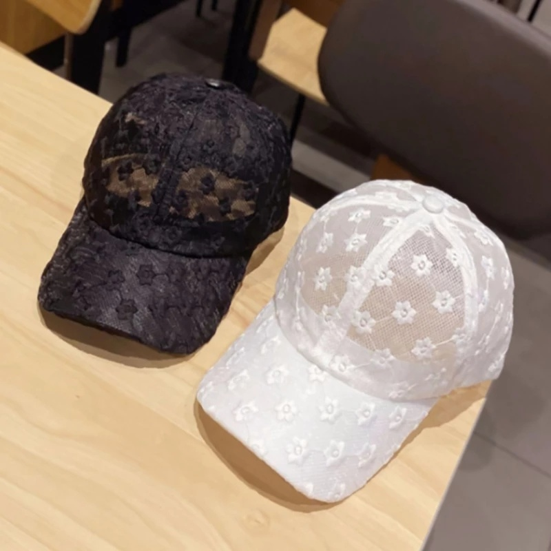 Mũ Lưỡi Trai Phối Ren Hoa Thoáng Khí Cho Nữ