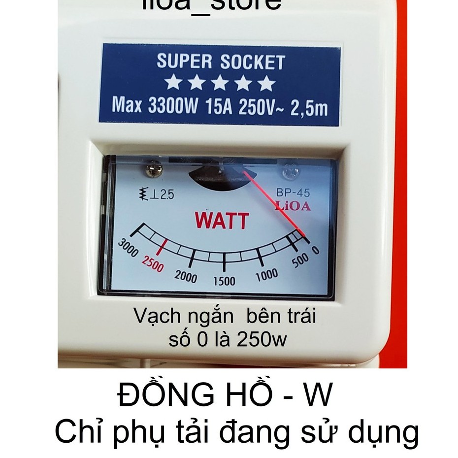 Ổ CẮM LiOA 3 ĐA NĂNG  CÓ ĐỒNG HỒ W .