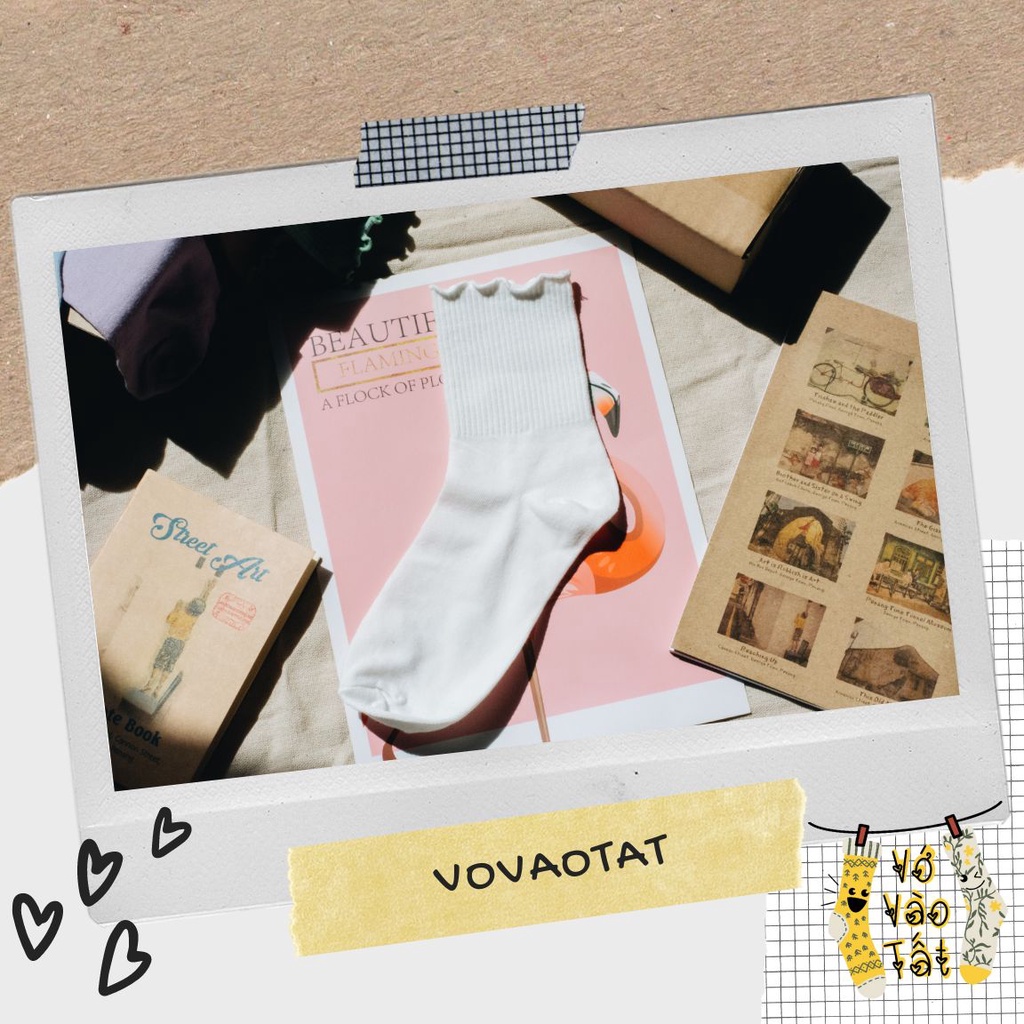 TẤT VỚ NỮ CỔ CAO BÈO NHÚN MÀU TRƠN ĐƠN GIẢN