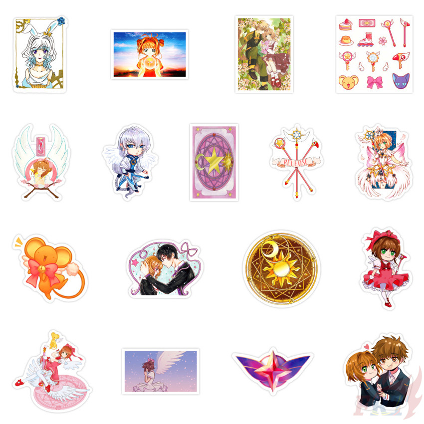 Bộ 50 miếng dán hình nhân vật Card Captor Sakura seri 01 trang trí vali / laptop / ván trượt thời trang