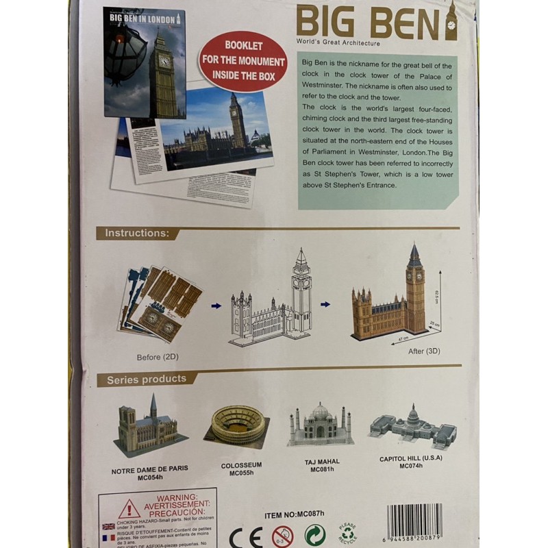 Mô hình 3d BigBen ,  Tháp Big Bên