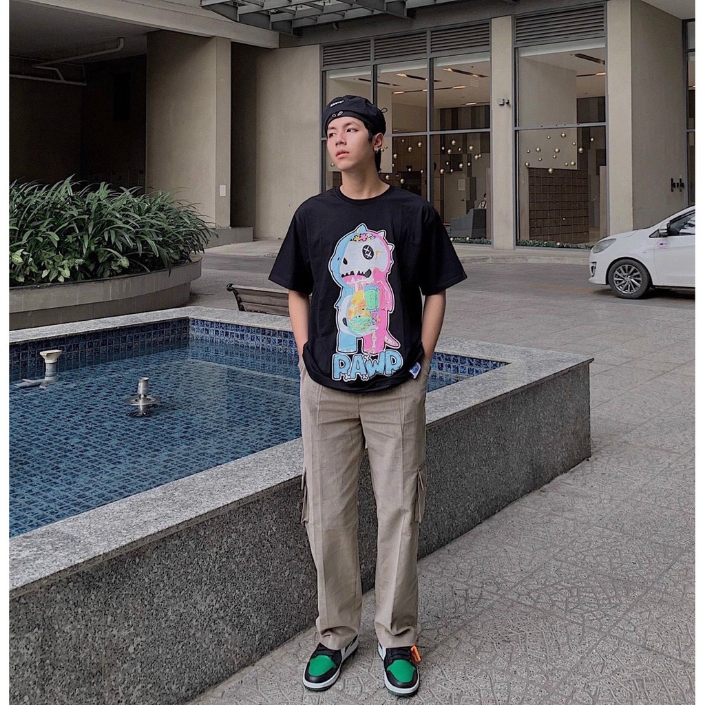 Áo thun dáng rộng tay lỡ nam nữ Unisex đẹp hàng cao cấp chất vải mềm mịn hình khủng long paw | BigBuy360 - bigbuy360.vn