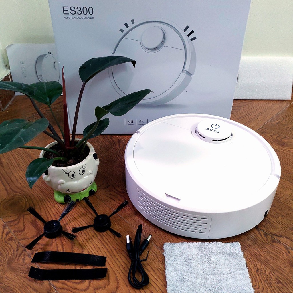 Robot Lau Nhà Hút Bụi ES300 Phiên bản 2021 thông minh Siêu Khỏe 3000mAh