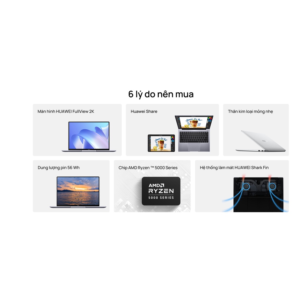 Máy Tính Xách Tay HUAWEI MateBook 14 | 16GB/512GB| AMD Ryzen 5000
