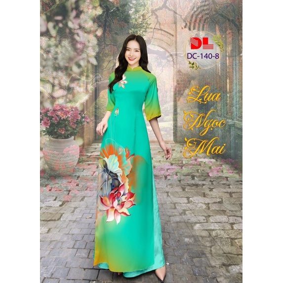 Vải áo dài hoa sen