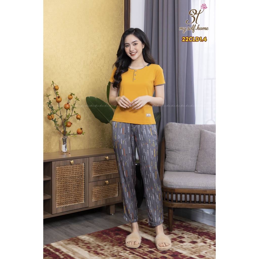 Bộ quần áo mặc nhà 3t myself home Cotton lụa hè 2022