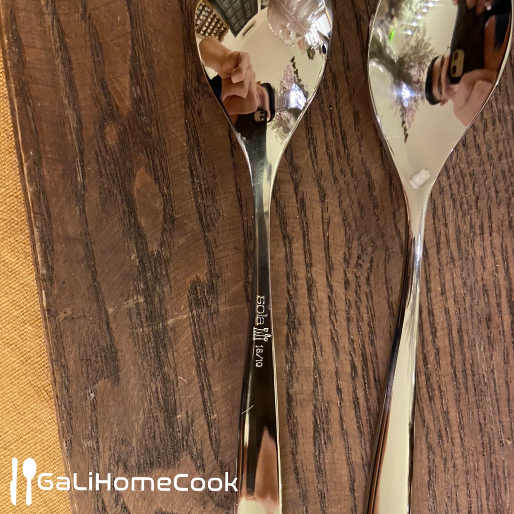 Thìa cà phê (cafe) cán ngắn inox 304 SOLA phong cách Châu Âu cao cấp | GaliHomecook Teaspoon BH9