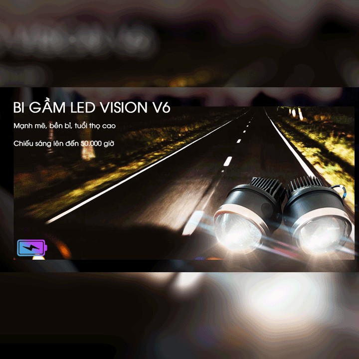 Bi led gầm Vision V6 3.0 inch cho xe ô tô