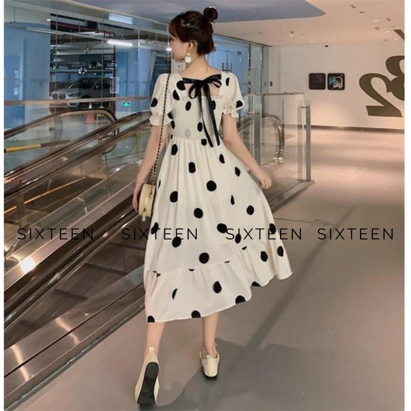 Váy Nữ, Đầm Nữ Voan Dáng Dài Họa Tiết Chấm Bi Điệu Đà Nữ Tính SIXTEEN. | BigBuy360 - bigbuy360.vn