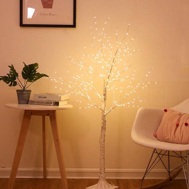 Đèn trang trí Tết nhà cửa hình dáng cây Bạch Dương  cao 60cm