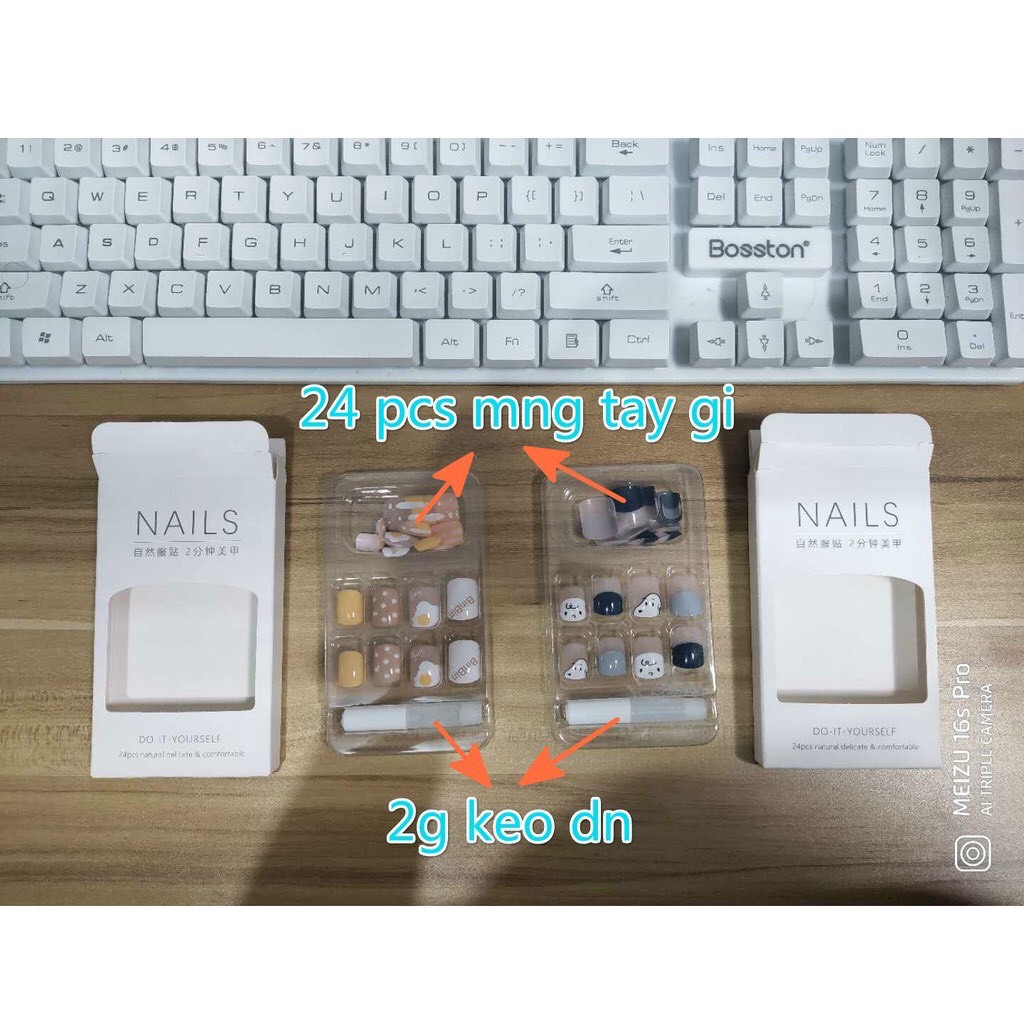 Set 24C móng giả TẶNG kèm keo dán móng. SET 4