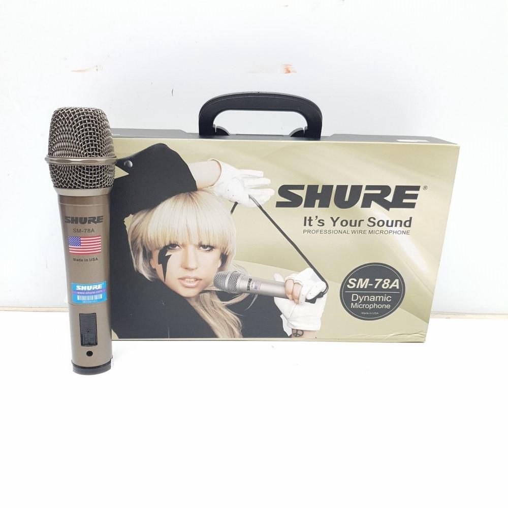 [Hàng nhập khẩu] Micro có dây karaoke SHURE SM-78A cao cấp ( Nâu )