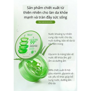 Gel nha đam lô hội Nicor Aloe Vera 99% 300ml dưỡng ẩm phục hồi da cháy nắng, se khít lỗ chân lông mặt nạ ngủ | BigBuy360 - bigbuy360.vn