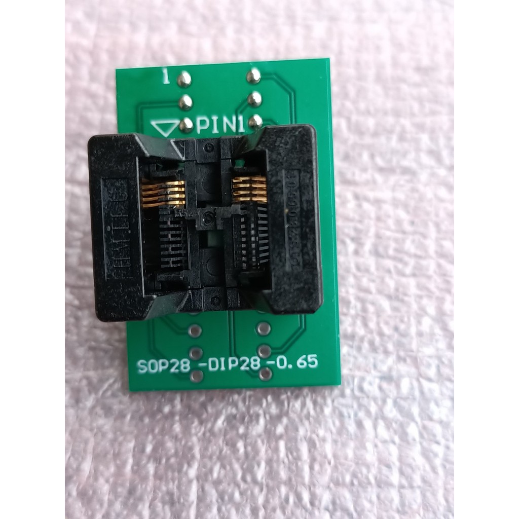 ĐẾ NẠP ROM 8 CHÂN MINI SOP28- DIP28- 0,65 - ĐẾ NẠP ROM 8 CHÂN MINI SOP28- DIP28- 0,65 DÙNG CHO ROM DÁN TRÊN BO TCON