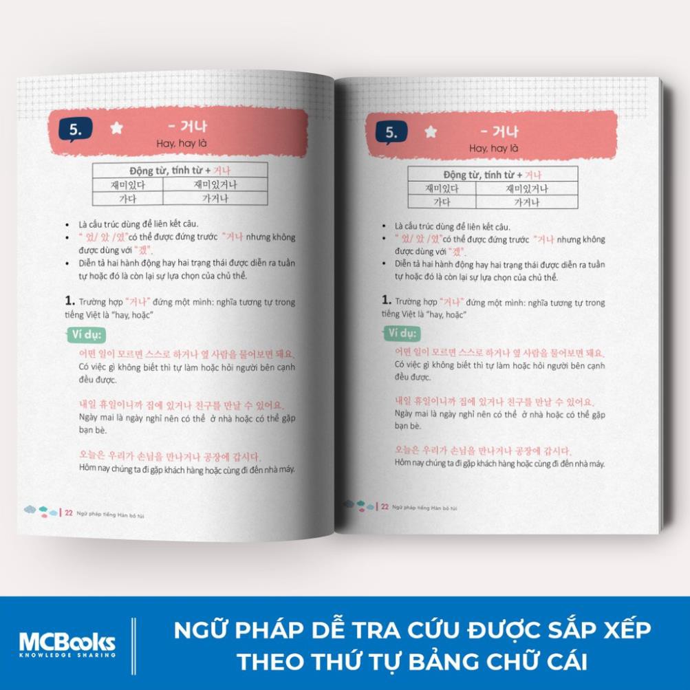 Sách - Ngữ Pháp Tiếng Hàn Bỏ Túi Giải Thích Chi Tiết [MCBOOKS]