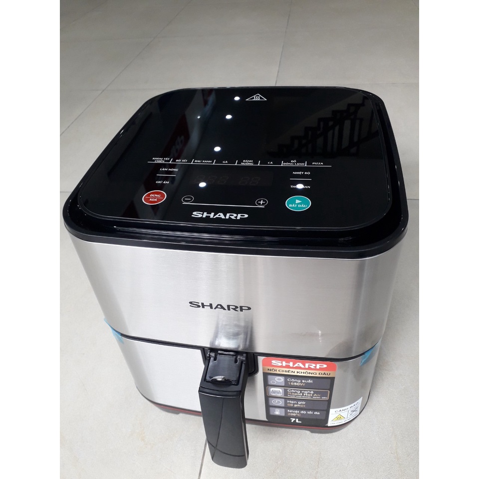 Nồi chiên không dầu Sharp Điện Tử 7L KF-AF70EV-ST - Màu BẠC (Mới 100% - BH 1 năm - Chính hãng)