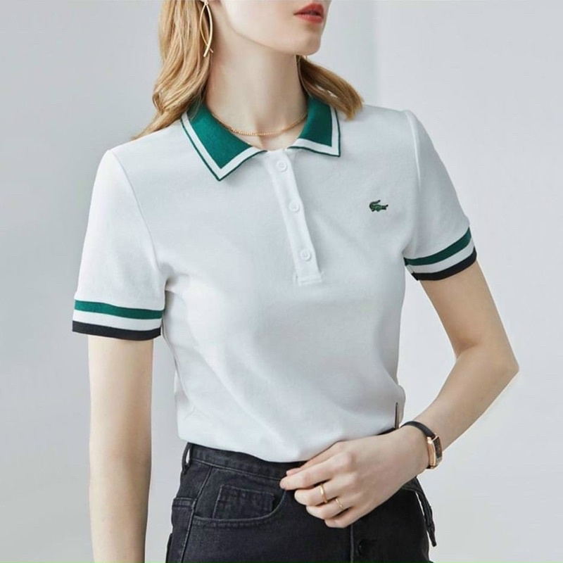 ÁO PHÔNG NỮ CỔ BẺ TAY BO PHỐI VIỀN MÀU