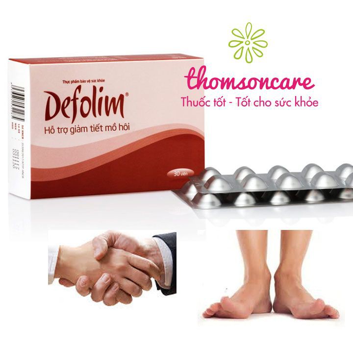 Giảm mồ hôi tay chân từ thảo dược - Defolim - Hộp 30 viên