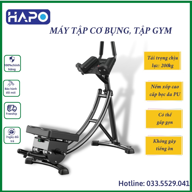 Máy Tập Cơ Bụ̣ng Cao Cấp Hapo, Máy Tập Cơ Eo, Giảm Mỡ Bụng Hiệu Quả Bảo Hành 12 tháng