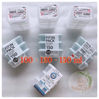 Set hộp nhựa hình chữ nhật Nayaka nội địa nhật có nắp đậy đựng đồ ăn dặm cho bé