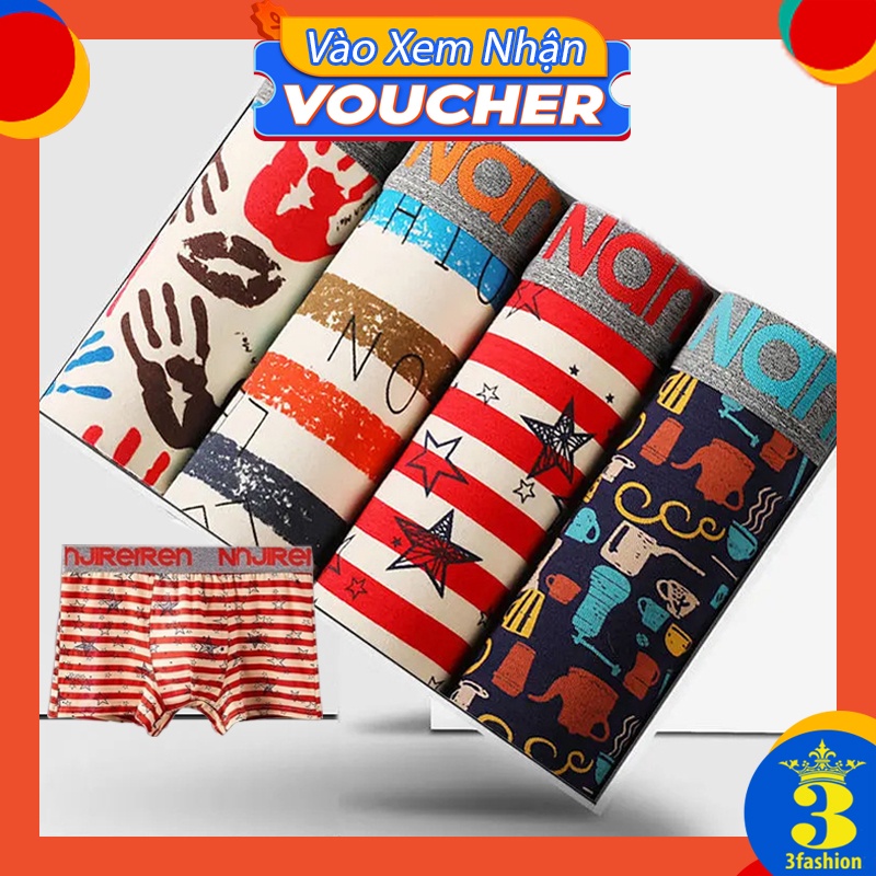 Combo Quần Lót Boxer Nam Vải Cotton Cao Cấp Mềm Mịn Thoáng Khí Kháng Khuẩn Chuẩn Y Tế - MSP L217