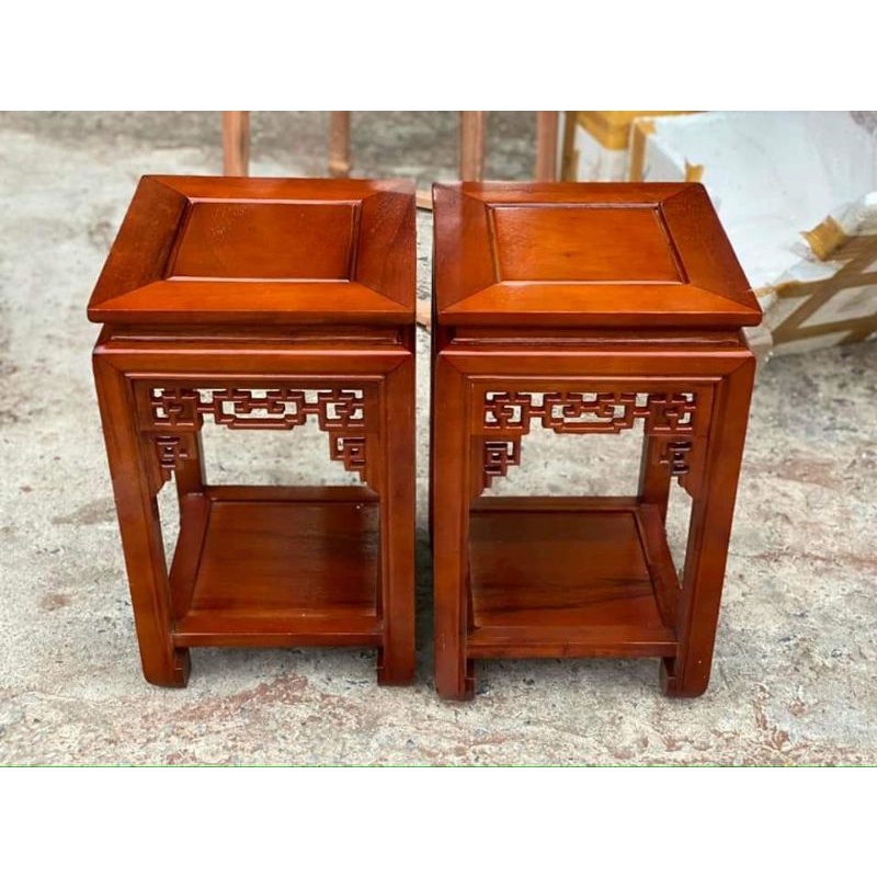 Đôn Vuông Gỗ Lim. Kích Thước Mặt Vuông Cao 30cm, cao 50cm