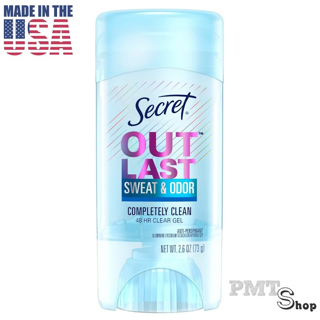 [USA] Lăn khử mùi nữ gel Secret Outlast Sweat &amp; Odor Completely Clean 73g - Mỹ