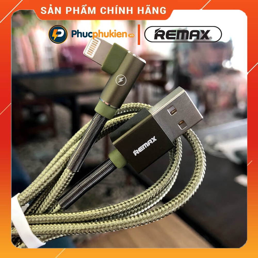 Cáp sạc nhanh iPhone chống đứt, rồi 2.4A chính hãng Remax 119i