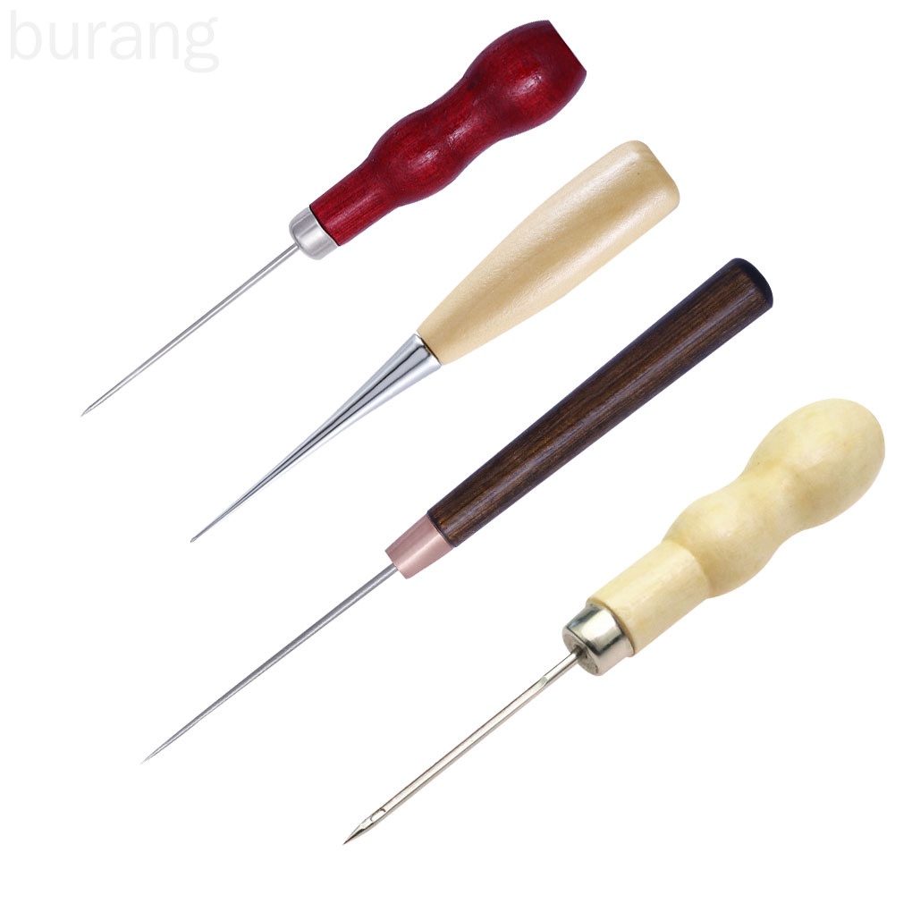 Set 4 dùi đục lỗ bằng thép không gỉ có tay cầm dùng làm đồ da DIY tiện lợi