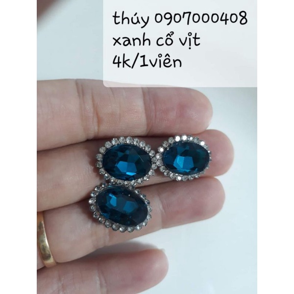 Set 10 viên đá oval viền xoàn