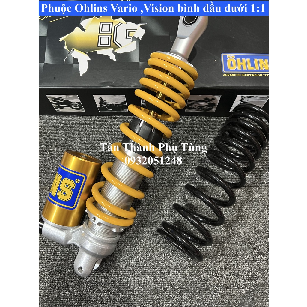 Phuộc Ohlins Vario, Click, Vision bình dầu dưới hàng 1:1 đẹp, nét có tặng kèm lò xo