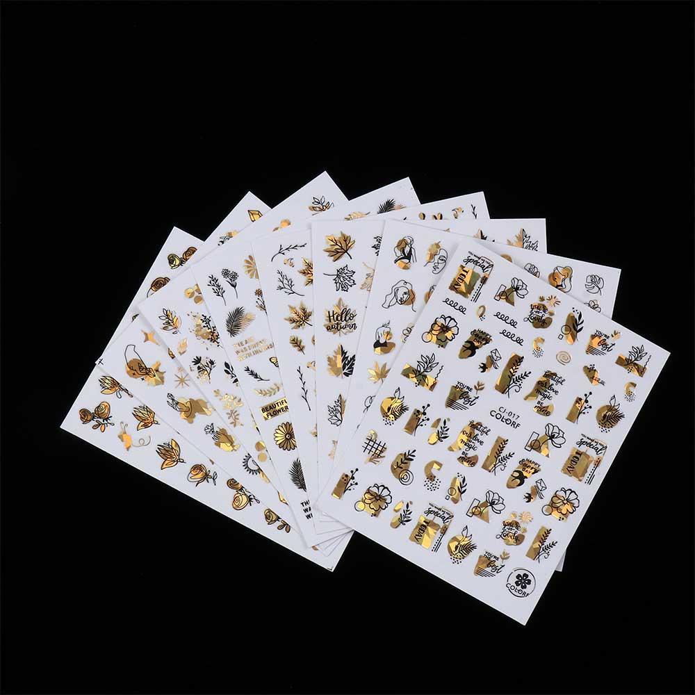 EUCA Miếng Dán Trang Trí Móng Tay Thời Trang|Miếng Dán Trang Trí Móng Tay Hình Lá Phong 3D