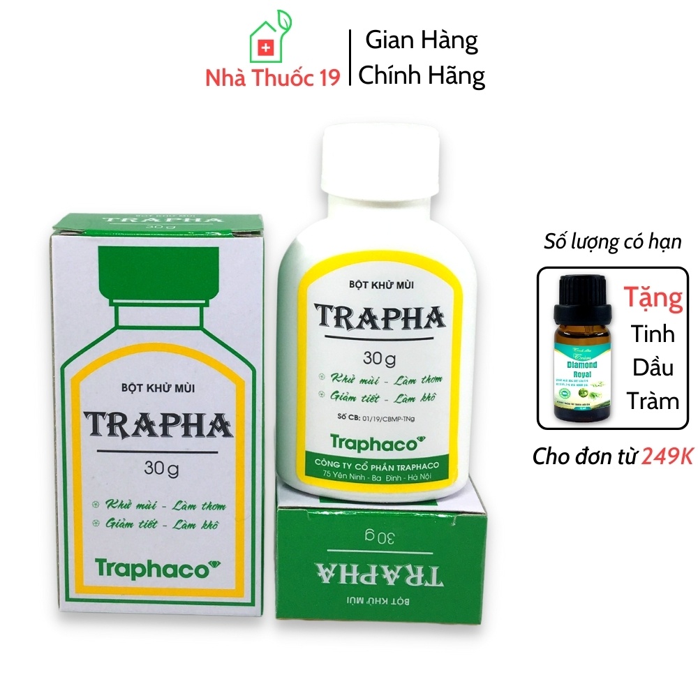 Bột Khử Mùi TRAPHA Khử Mùi Hôi Chân, Khử Mùi Hôi Nách Traphaco Lọ 30g