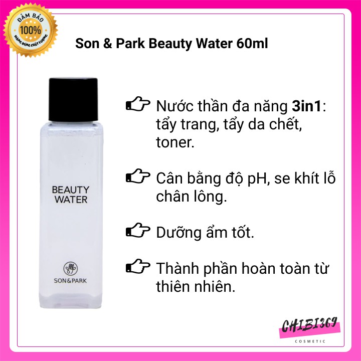 Nước thần làm đẹp da Son&Park Beauty Water 60ml