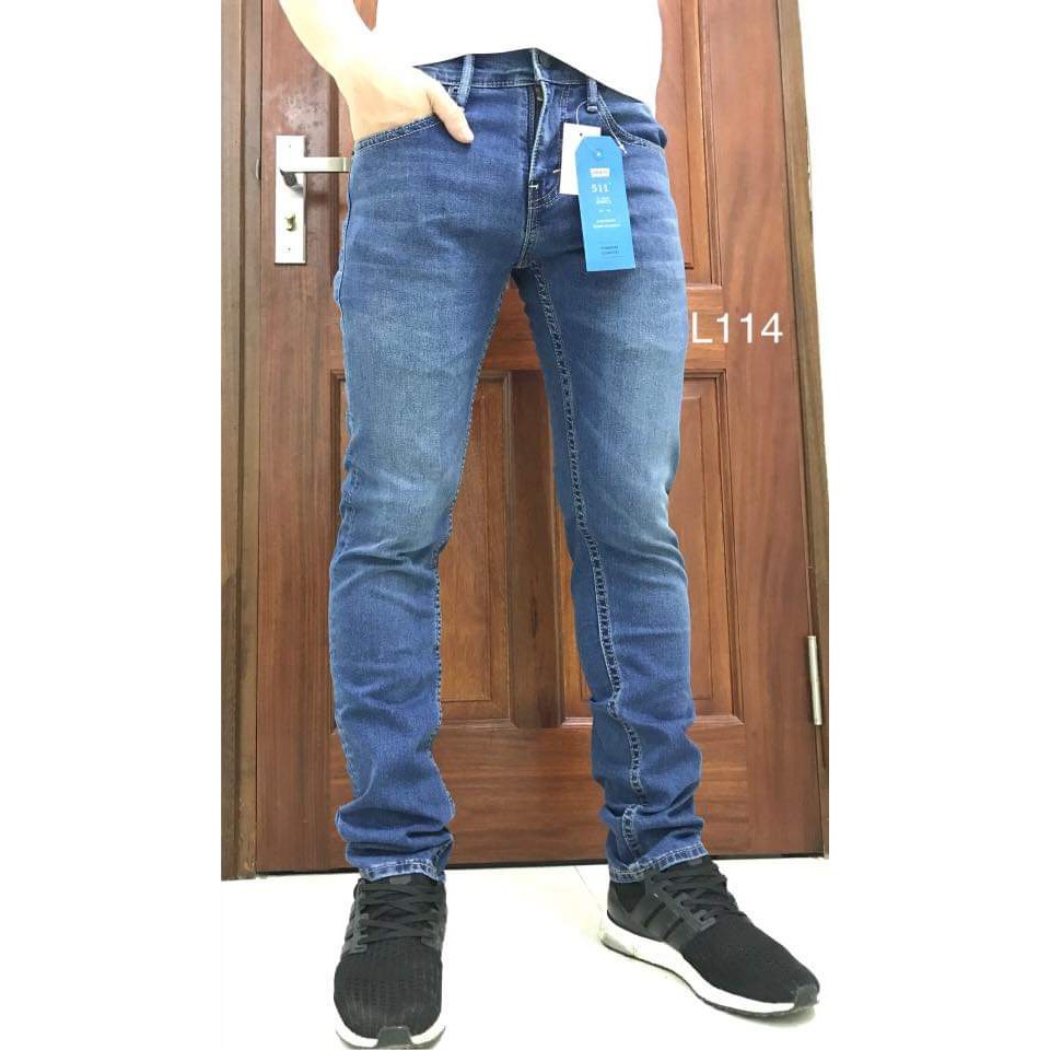 Quần Jean nam hàng hiệu levis 511 màu đen, xanh nhạt ống ôm, côn nhẹ co giãn 4 chiều mẫu quần bò cao cấp cambodia-YASUI