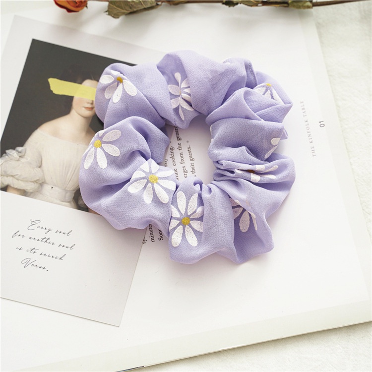 Dây Buộc Tóc Vải Chiffon Lưới Màu Tím/Xanh Dương/Tím Thời Trang Xinh Xắn Cho Nữ