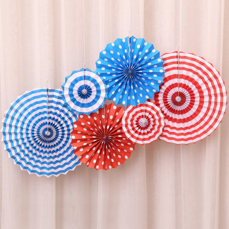 Quạt Giấy Trang Trí Bộ 6 Chiếc #TrangTriSinhNhat