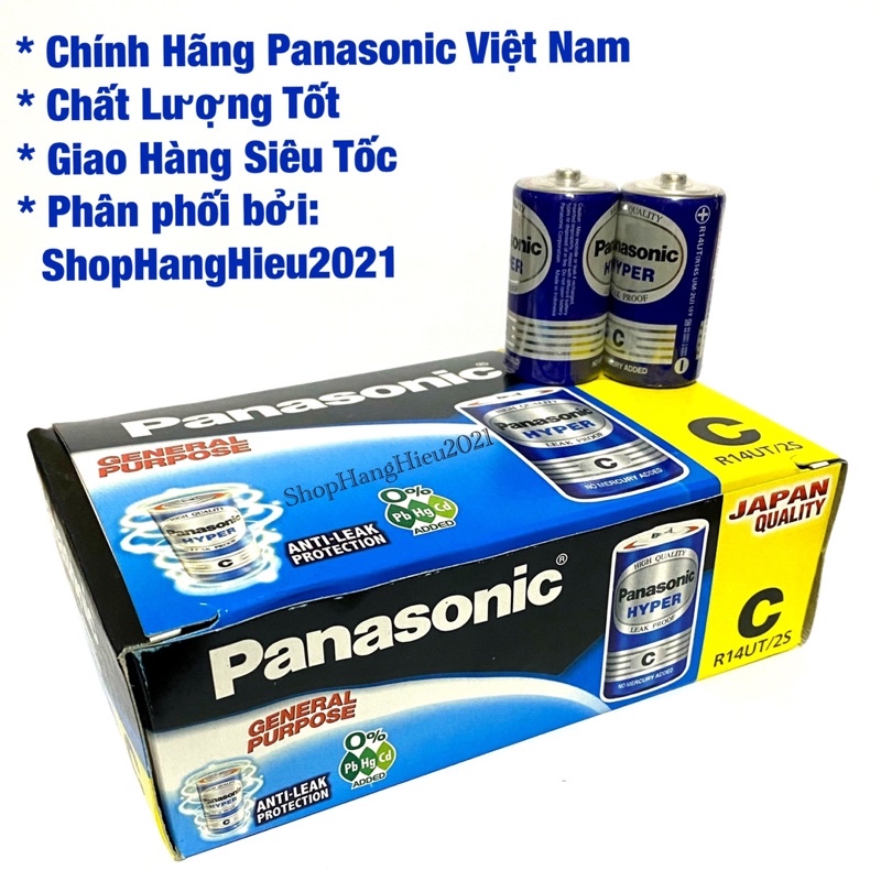 Hộp 24 Viên Pin Trung Panasonic R14UT/2S Hàng Chính Hãng Made in Indonesia
