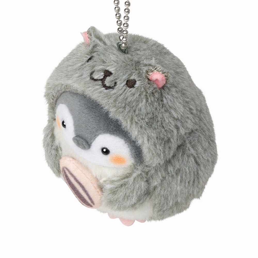 Móc khóa hình chuột hamster/chim cánh cụt nhồi bông dễ thương