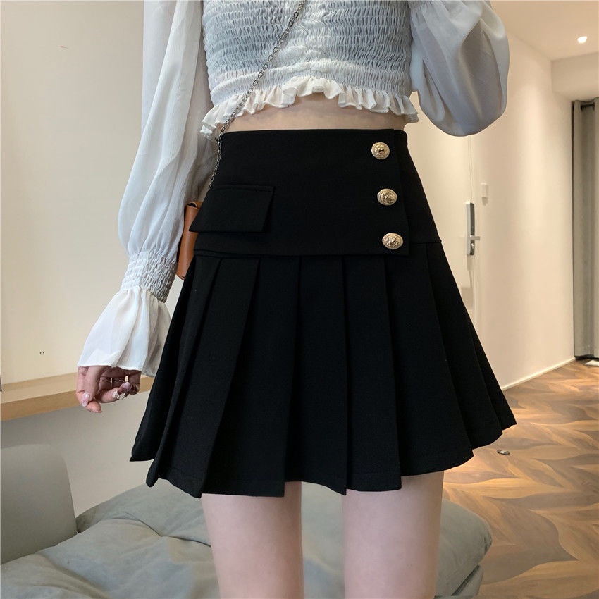 Chân váy tennis xếp ly ngắn lưng cao CHAT công sở 3 khuy V625