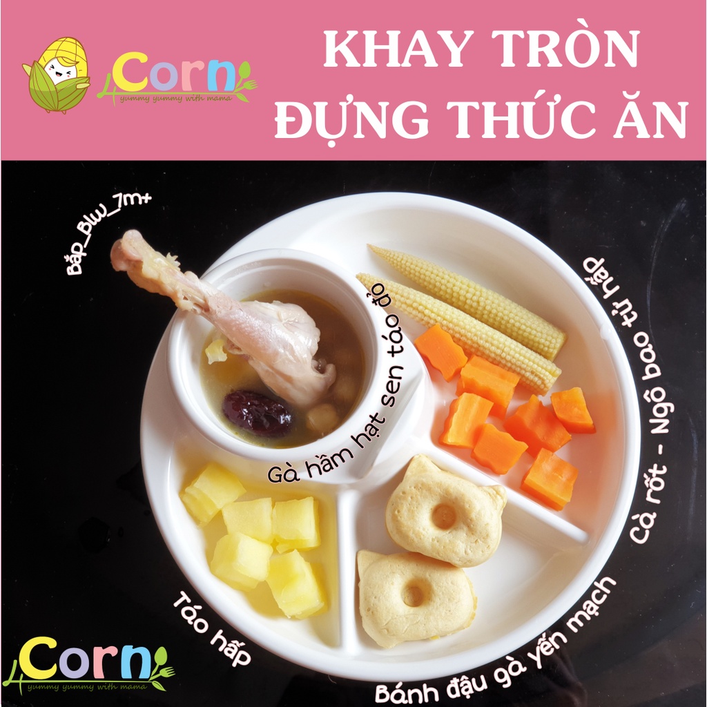 Khay ăn dặm BLW/ kiểu nhật 4 ngăn Inomata - Nhật