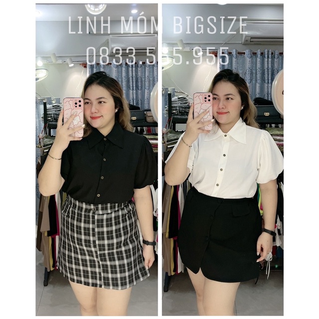SƠMI LỤA TAY BỒNG BIGSIZE LINH MÓM