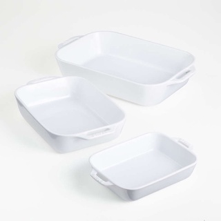 SET 3 KHAY GỐM CHỮ NHẬT BỎ LÒ STAUB