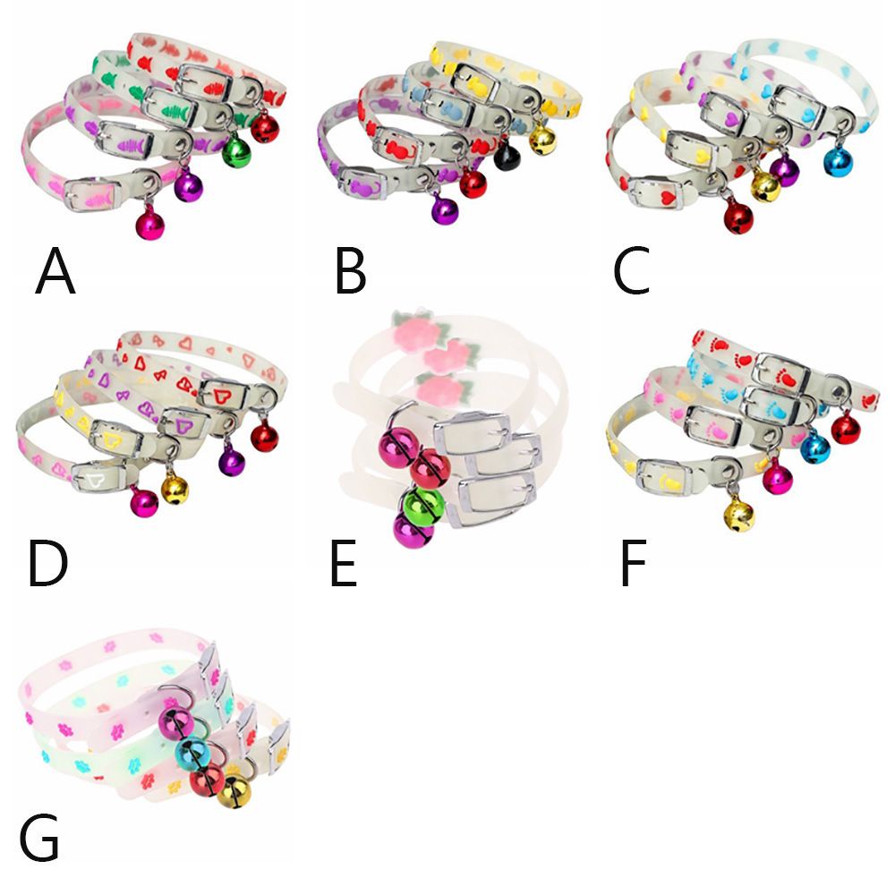 YIYU Vòng đeo cổ có chuông phát sáng hình hoạt hình cho thú cưng TYLER1