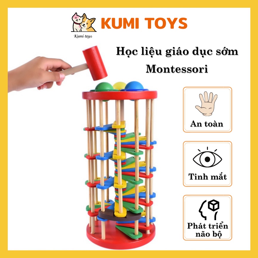 Đồ chơi đập bóng cầu thang zic zac loại đẹp cho bé phát triển kỹ năng Kumi toys