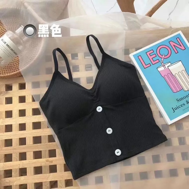 Bra nữ đính khuy, áo hai dây nữ đính cúc có đệm mút ngực không gọng siêu xinh, sang chảnh hàng Quảng Châu