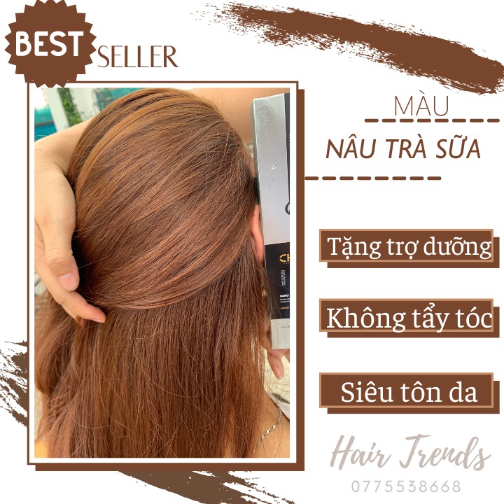 (KHÔNG CẦN TẨY)Thuốc nhuộm tóc NÂU TRÀ SỮA tặng kèm TRỢ DƯỠNG+HUYẾT THANH PROTEIN | BigBuy360 - bigbuy360.vn