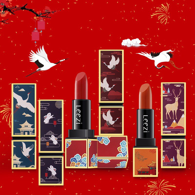 [Hàng mới về] Son lì LEEZI màu sắc mượt mà chống thấm nước chống dính lâu trôi