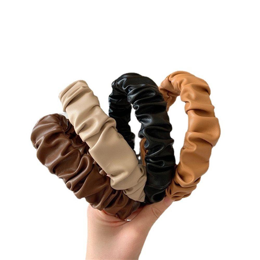 Băng Đô Cài Tóc Chất Liệu Da PU Phong Cách Retro MIHAN1